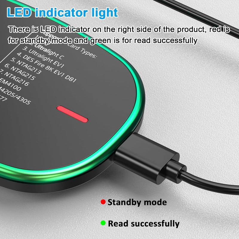 symcode RFID Reader Writer 125KHz/13.56Mhz Dual Frequency Reads ID IC Card Reader Scanner Support Keyboard Emulation Output Support Write UHF Tags S20/S50/S70 Ultralight C EM4305/EM4205 H125 - Image 4